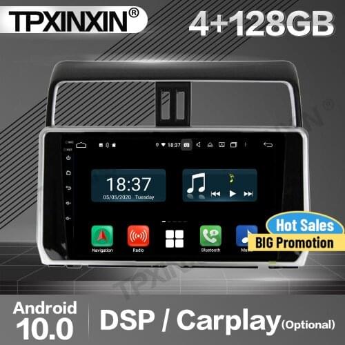 4+128G Carplay Car Radio 2 Din Stereo Receiver Android For Toyota Prado 2018 2019 GPS Navigation Player Audio Recorder Head Unit