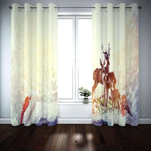 White curtains Thick shading soundproof windproof curtain 3D Curtain Luxury Blackout Window Curtain Living Room