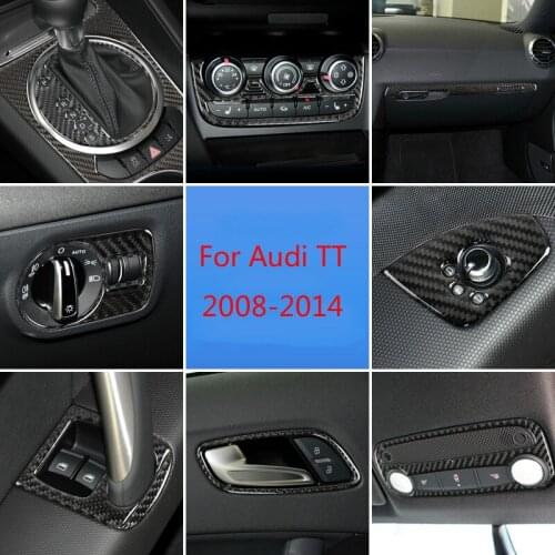 BOOMBLOCK Carbon Fiber Center Console Air Gear Panel Outlet Car Interior Stickers Styling For Audi TT 8n 8J MK123 TTRS 2008-2014