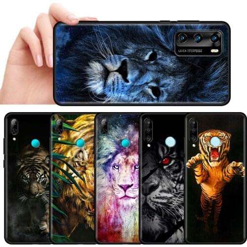 Lion Alpha Male Tiger Soft Phone Case for Huawei P30 Lite P Smart Z P40 Pro Y6 Y7 2019 P20 Honor 20 8X 9X Black Silicone Cover