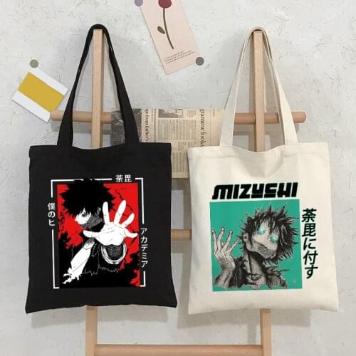 Japanese Anime My Hero Academia Dabi Canvas Bag Harajuku Goth Punk Shopper Handbag Large Capacity Women Bag Vintage Shoulder Bag
