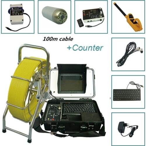 Water pipe inspection camera 700TVL 40mm Cctv Dvr Function camera head underwater well inspection camera with 512hz transmitter