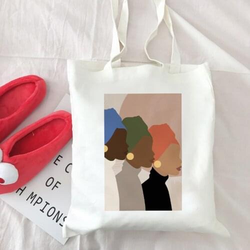 Korea Vintage art casual fun printed Harajuku new large capacity female fashion ins abstract canvas chic zipper shoulder bags