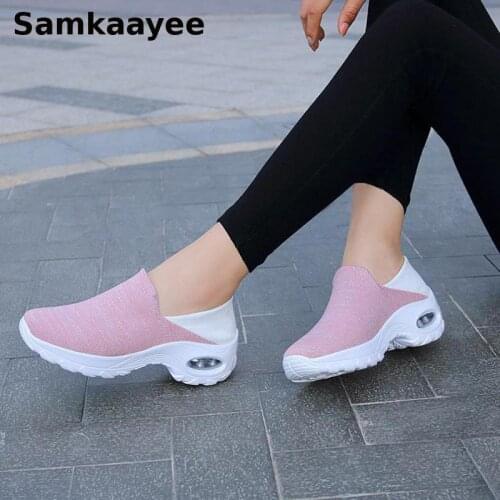 Size 35-42 Womens Sneakers Spring Autumn Mujer Platform Zapatillas Female Slip-On Tennis Vulcanize Shoes Thick Bottom Zapatos 47