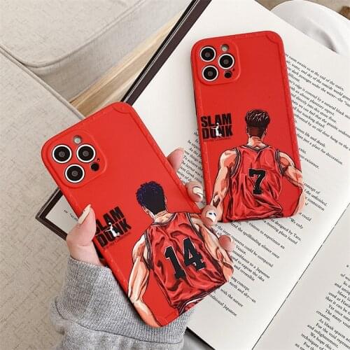 Cute Cartoon Japan Anime Luxury Phone Case for iPhone 12 11 Pro Max XR Xs Max X 7 8 Plus SE 2020 Slam Dunk Soft Shockproof Cover