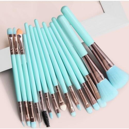 15 Pcs/set Makeup Brushes Set Eye Shadow Blending Eyeliner Eyelash Eyebrow Brush Fluorescent Series Beauty Tool For Make Up