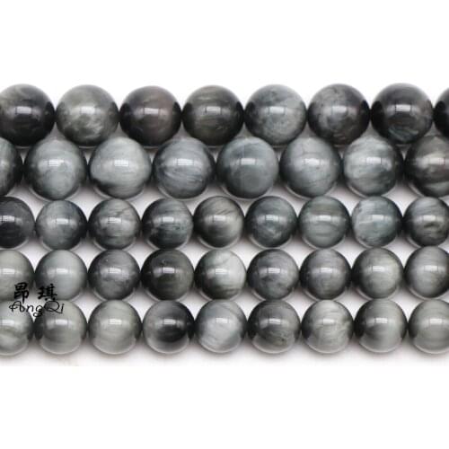Natural Eagle Eye Stone High quality Gem Stone DIY Beads For Jewelry Making Accessory Fashion Man Bracelet 6 8 10mm Pick Size