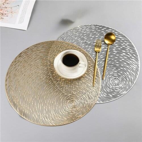 38cm New fashion round pvc Western pad coaster table coaster tea coaster heat resistant mat table mat round