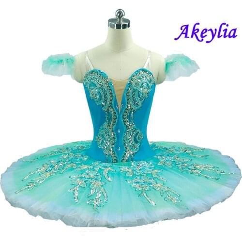 Aqua Blue Professional Ballet Tutu Women Nutcracker Fairy Doll Ballet Stage Costumes Pink Sleeping Beauty Pancake Tutu For kids