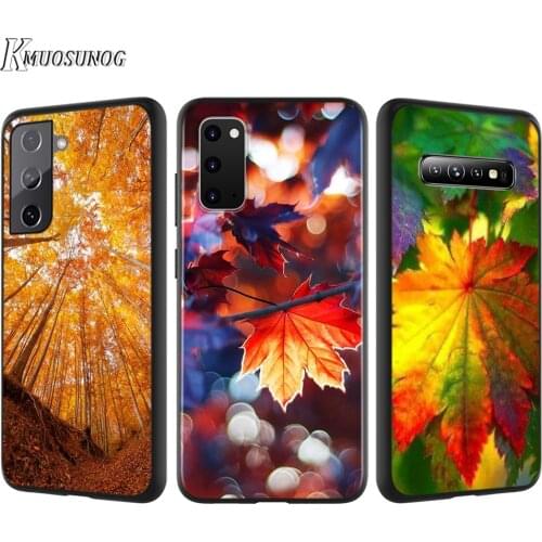 Silicone Cover Autumn Maple Leaf For Samsung Galaxy S21 S20 FE Ultra S10 S10E Lite S9 S8 S7 Edge Plus Phone Case