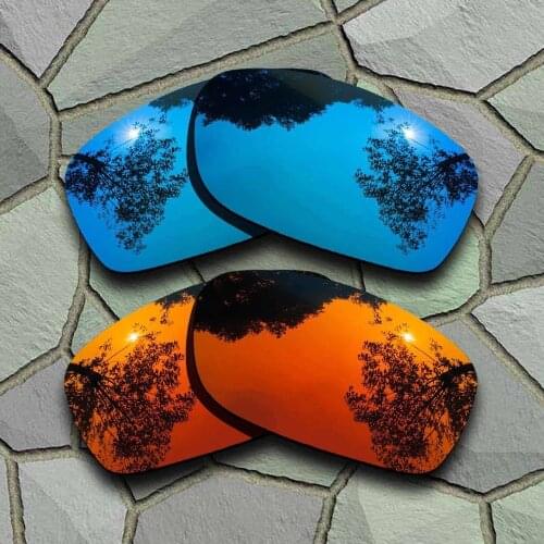 Sky Blue&Red Orange Sunglasses Polarized Replacement Lenses for Oakley Fives Squared