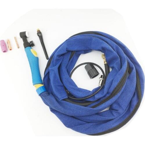 TIG Welder Torch WP-17V Gas Valve Power/Gas Incorporated 150Amp Welding Cable 4M Burner Zipper Hood Cloth Cover