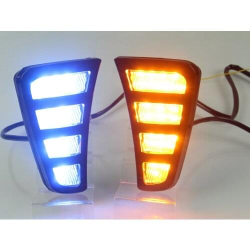 Led DRL Daytime Running Light for Kia Pegas 2018-19 blue night Turn Signal accesorios para auto
