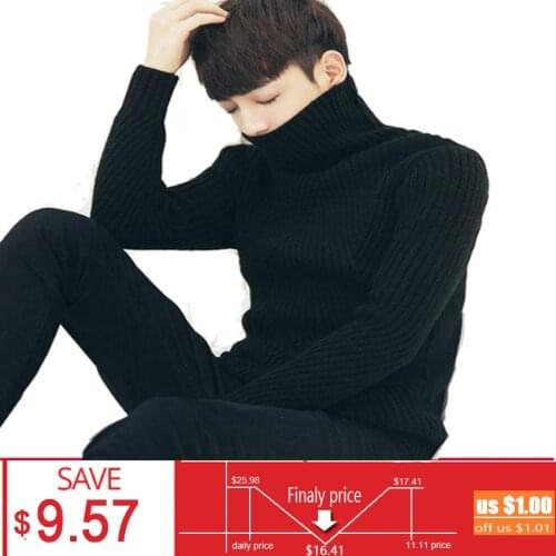 White Black Turtleneck Sweater Men Pullovers Winter Thicken Cashmere Mens Knitted Jumpers Male Turtle Neck Sweater Pull