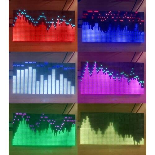 MS/AS3264 Full Color RGB Music Spectrum Display Screen 2048 Points LED Light 50 Mode