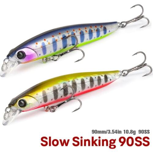 TSURINOYA DW103 90SS Shallow Range Slow Sinking Minnow Fishing Lure 90mm 10.8g Movement Center Of Gravity Artificial Hard Bait