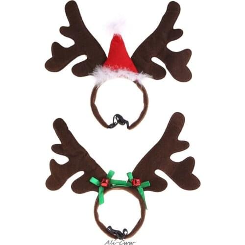 Christmas Pet Headband Deer Horn Hat Costume Dog Puppy Cat Cosplay Party Product Headwear Caps Hat for Dog Cats