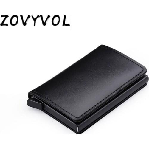 ZOVYVOL Smart card holder Vintage PU Leather Coin Purses Magnetic Closing Card case Casual Men wallet RFID Blocking Card Wallet