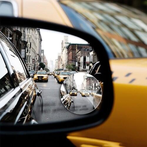 1Pc/2pcs CarMirror Small Round Side Blindspot Rearview Parking Mirror 360 Degree Framless Blind Spot Mirror Wide Angle Convex