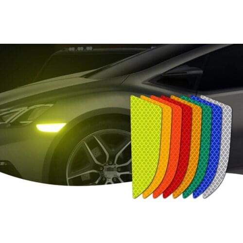 2pcs Car Front Bumper Warning Stickers Reflective Strip Light Reflector Tape Decoration Car Styling
