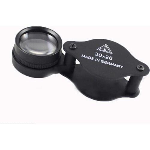 30X 26mm Metal Foldable Jewellers Jewel Jewelry Magnifier Pocket Loupe Insects Viewer Gift for Children Reading Magnifying Glass