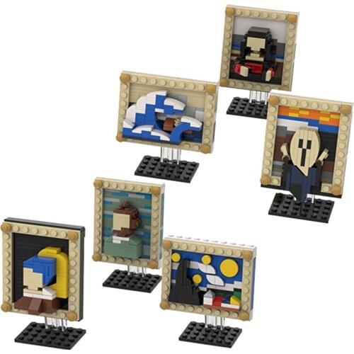 3D Building Blocks Pixel Art Ideas 3D World Famous Painting-VanGogh Mosaic Murals Painting Building Blocks Bricks DIY Toys