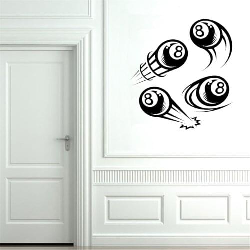 4 Eight Balls Billiard Wall Sticker Decal Sports Sticker Billiard Pool Wall Art Decoration For Playroom Club Vinyl ov445