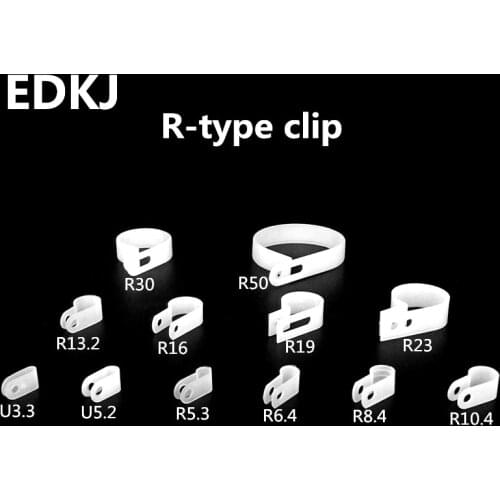 50PCS R-type cable clip black and white assembly screw set assembly line fixed button press line buckle