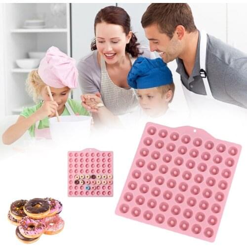 64 Even Donut Silicone Mold Donut Bakeware Dessert Christmas Cake Tools Mold Chocolate Biscuit Cake Molds Donut Baking Pan Molds