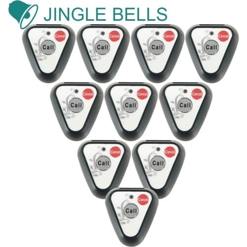 JINGLE BELLS wireless calling system 10 calling buttons transmitters restaurant call bells wireless calling & paging system