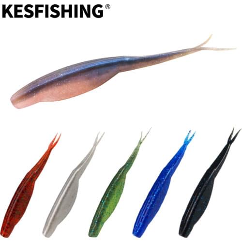 KESFISHING Minnow Lure Super Fluke 120mm 6pcs Fishing Lures Soft Baits Leurre souple Carp Fishing Pike Black Minnow