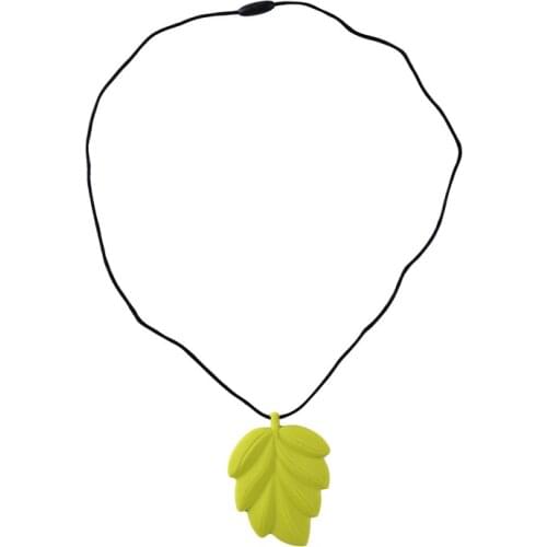 Leaf Shape Baby Silicone Teether Necklace Baby Molar Bar Silicone Necklace Silicone Toy Silicone Baby Pendant Necklace Beads