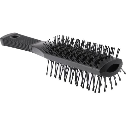 1pc Double Side Massage Comb Black Plastic Anti-tangle Brushes Wide Teeth Brush Wide Teeth Hairdressing Brush Double-sided Comb
