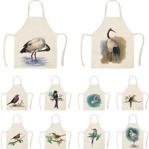 Birds Apron Kitchen Woman Kids Home Ice Cream Dessert Aprons Garden Work Haircut Dress Accessories WQTX37