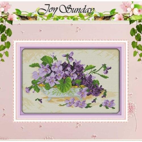Violet bonsai Patterns Counted Cross Stitch 11CT 14CT Cross Stitch Set Wholesale flower Cross-stitch Kit Embroidery Needlework