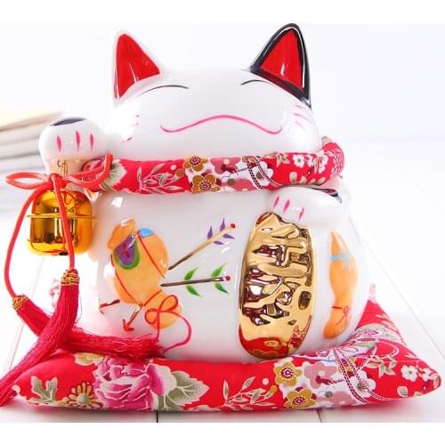 Crafts Arts Home decoration Lucky Cat ornaments large Japanese ceramic piggy piggy bank opened millions of creative gifts two
