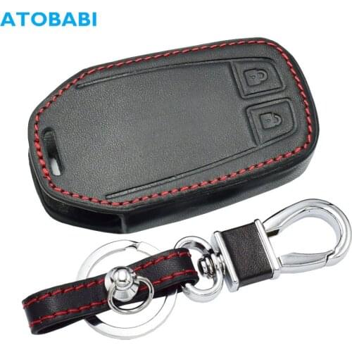 2 Buttons Leather Car Key Case For All New Isuzu D-max / Mu-x 3.0 / X-series Smart Remote Fob Shell Protector Cover Keychain Bag
