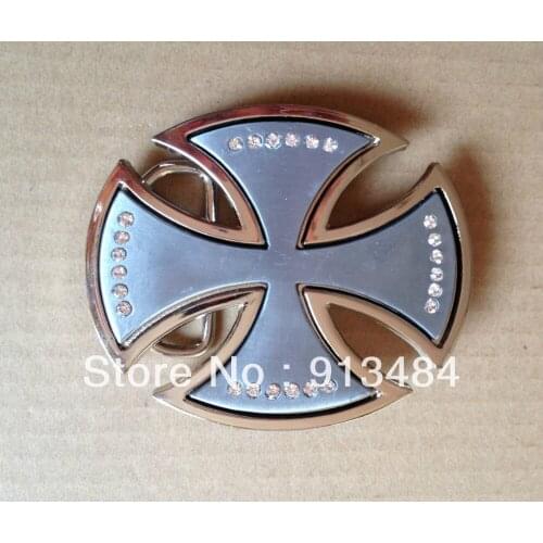 Cross belt buckle with silver and pewter finish JB-B771 Free shipping