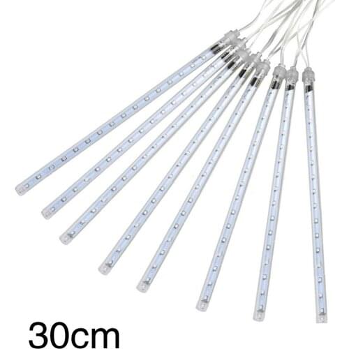 Meteor Shower European Regulations Meteor White 30CM 8Tubes 144LED Xmas Tree Light Brighter