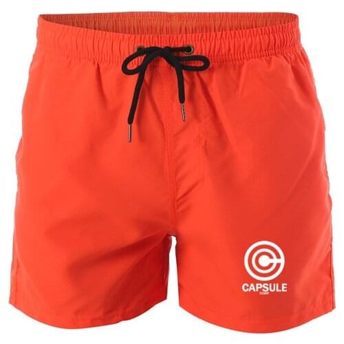 Mens sport running beach Short board pants Hot sell swim trunk pants Quick-drying with pocket male surfing Goku print shorts