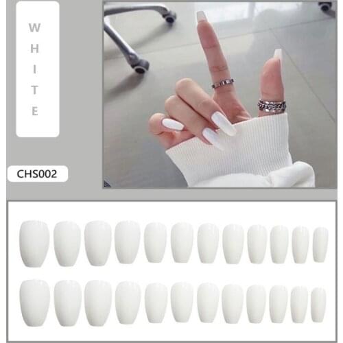 False Nail Patch Detachable Wearable With Glue Fake Nails Art Tools Accessories Almond Shape Supplies Faux Ongle 24PCS/Box