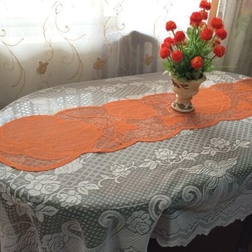 Halloween Table Runner Maple Leaves Pumpkin Table cloth Thanksgiving Decoration Table Cover Pumpkin Halloween Decorations Party