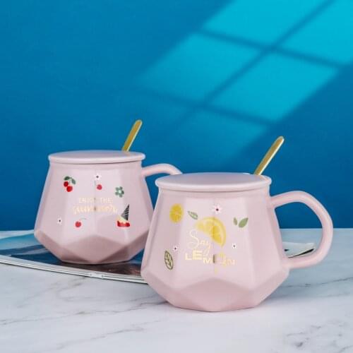 Irregular Mugs Watermelon/strawberry/lemon/cherry Ceramic Cup Office Couple Nordic Fruit Coffee Cup Family Simple Breakfast Cup