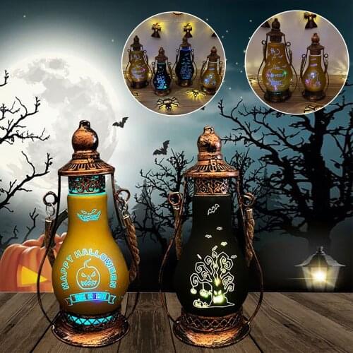 Retro Oil Lamp Energy-saving Holiday Desktop Hanging Bar Night Light Halloween Decorative Led Small Home Party Retro Lantern#g3