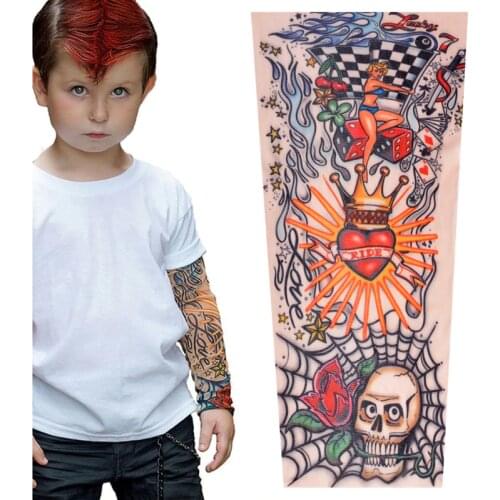 Tattoo Sleeves Kids Summer Arm Sun Protection Sleeve Boys Girls Hip Hop Sport Sleeves Arms