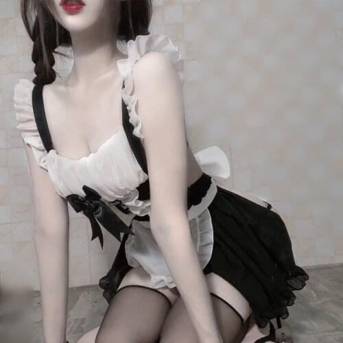 Sexy Costume Babydoll Dress Uniform Erotic Lingerie Cosplay Costumen Sexy Lingerie Cosplay French Apron Maid Servant