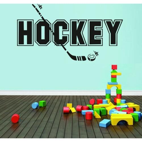 Removable Art Hockey Quote Vinyl Wall Sticker Home Removable Decorative Decal Kids Boys Room Mural Living Room Wall Sticker W-87