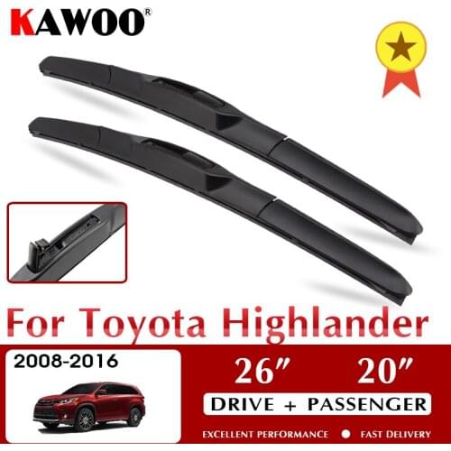 KAWOO Wiper Front Car Wiper Blade For Toyota Highlander 2008-2016 Windshield Windscreen Front Window Accessories 26"+20" LHD RHD