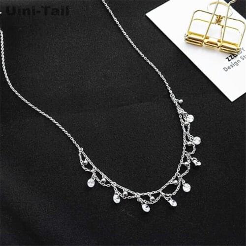 Uini Tails new design hot-selling 925 sterling silver round bead necklace temperament sweet romantic creative tassel necklace