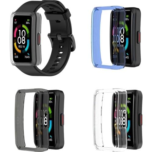 Newest Smart Watch PC Housing Protective Frame for Honor Band 6 Transparent Shell Protector Cover Vacuum Plating Accessories